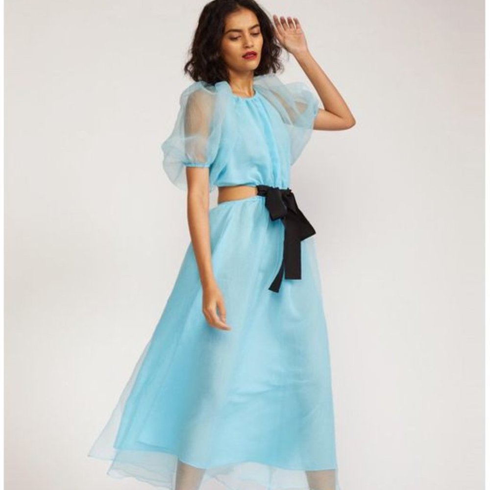 Cynthia Rowley Clara Organza Dress Blue